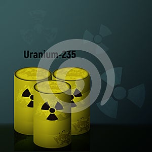 Radioactive uranium in the barrels.