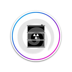 Radioactive waste in barrel icon isolated on white background. Toxic refuse keg. Radioactive garbage emissions