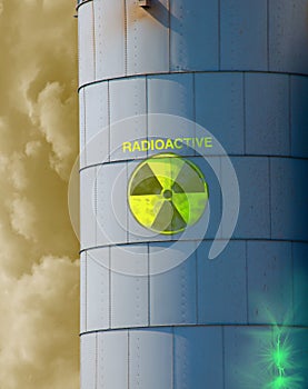 Radioactive waste in leaking containment tank