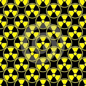 Radioactivity emblem danger power icon background black yellow