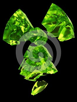 Radioactivity logo uranium glass photo