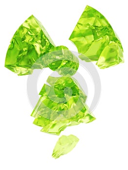 Radioactivity logo uranium glass