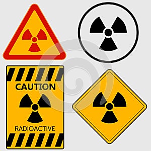 Radioactivity sign set - vector