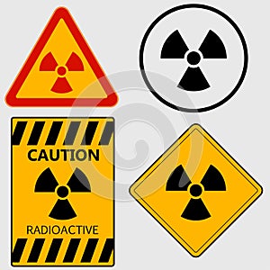 Radioactivity sign set - vector photo