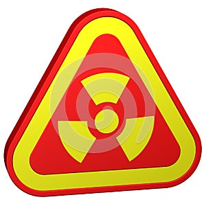 Radioactivity symbol. 3D rendering.
