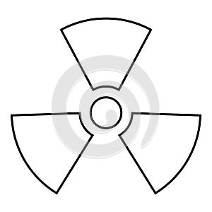 Radioactivity Symbol Nuclear sign icon outline black color vector illustration flat style image