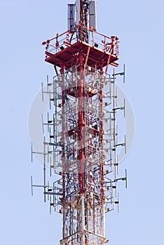 Radiocommunication antenna. Telecomunications technology. Iron construction