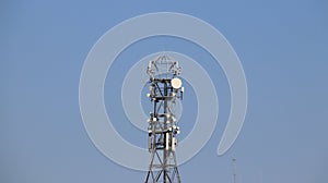 Radiocommunication antenna. Telecomunications technology. Iron construction.