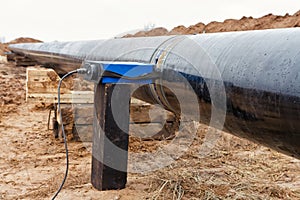 Radiography of weld on gas pipeline