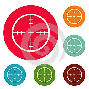 Radiolocating icons circle set