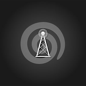 Radiolocation radar icon flat