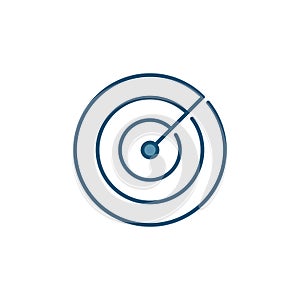 Radiolocation Radar vector concept circular colored icon