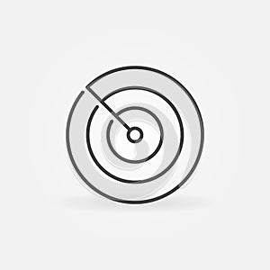 Radiolocation Radar vector concept circular line icon