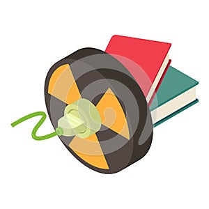 Radiological contamination icon isometric vector. Radioactive hazard sign book