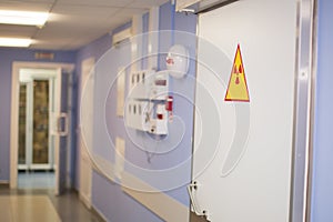 Radiological hospital corridor.