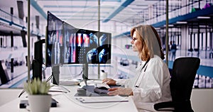 Radiologist Dentist Using X Ray Software photo