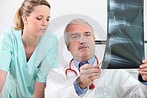 Radiologist and his assistant