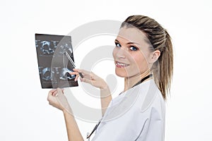 Radiologist woman in studio