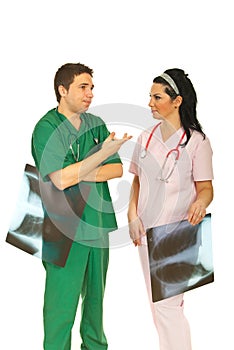 Radiologists team having conversation