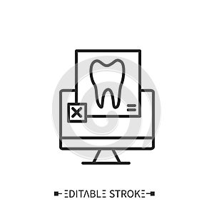 Radiology line icon. X-ray diagnostics.Editable vector illustration