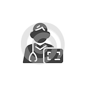 Radiology technologist doctor vector icon photo