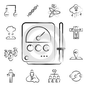 Radionics icon. Mad science icons universal set for web and mobile