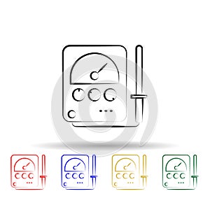 Radionics multi color style icon. Simple thin line, outline vector of mad science icons for ui and ux, website or mobile