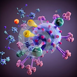 Radionuclide Fluorophore Ligand Medicinal carrier, Generative AI photo