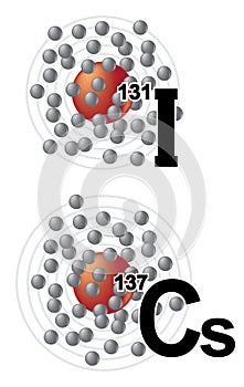 Radionuclides of iodine 131 and cesium 137