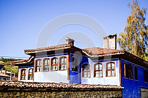 Ð¢raditional blue bulgarian house