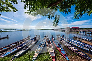 Raditional Boats in Thale Noi Waterfowl reserve