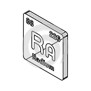 radium chemical element isometric icon vector illustration