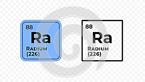 Radium, chemical element of the periodic table vector