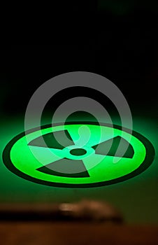 Radium Symbol on Floor in Green Light