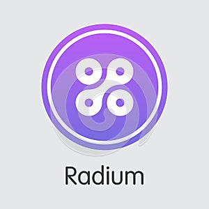 Radium Virtual Currency - Vector Symbol.