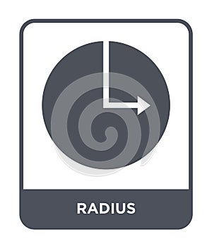 radius icon in trendy design style. radius icon isolated on white background. radius vector icon simple and modern flat symbol for