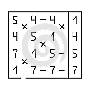 radix sort algorithm line icon vector illustration