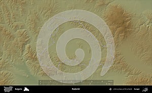 Radomir outlined, Bulgaria. Physical