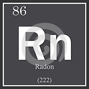 Radon chemical element, dark square symbol