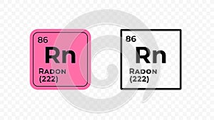 Radon, chemical element of the periodic table vector