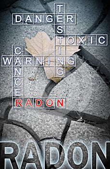 Radon gas - concept image with crossword puzzle