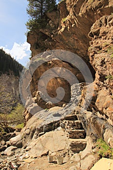 The radon hot spring near the Altyn Arashan resort near Karakol city, Kyrgyzstan