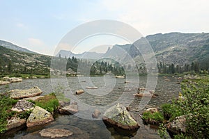 Raduzhnoye Lake. Sayan Mountains Natural Park Ergaki. Krasnoyarskiy krai, Russia photo