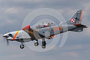 Polish Air Force PZL-Okecie PZL-130 TC-1 Orlik turboprop, single engine, two seat trainer aircraft.