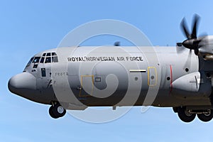 Royal Norwegian Air Force Luftforsvaret Lockheed Martin C-130J-30 Hercules military cargo aircraft.