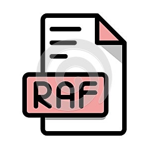 Raf File Format Icon. Raf extension symbol. Vector illustration