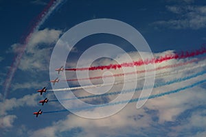 RAF Red Arrows aerobatic display in Southport 2016