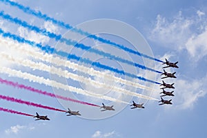 RAF Red Arrows in BAE Hawk T1 trainers photo