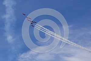 RAF Red Arrows in BAE Hawk T1 trainers photo