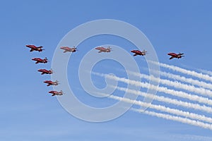 RAF Red Arrows in BAE Hawk T1 trainers photo